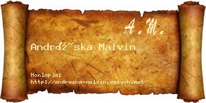 Andráska Malvin névjegykártya